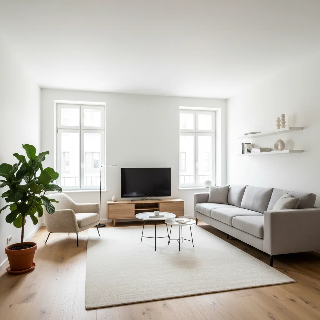 Salón pequeño optimizado con redistribución de muebles