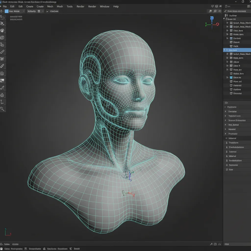 3D modeling process showing geometry refinement and edge loops
