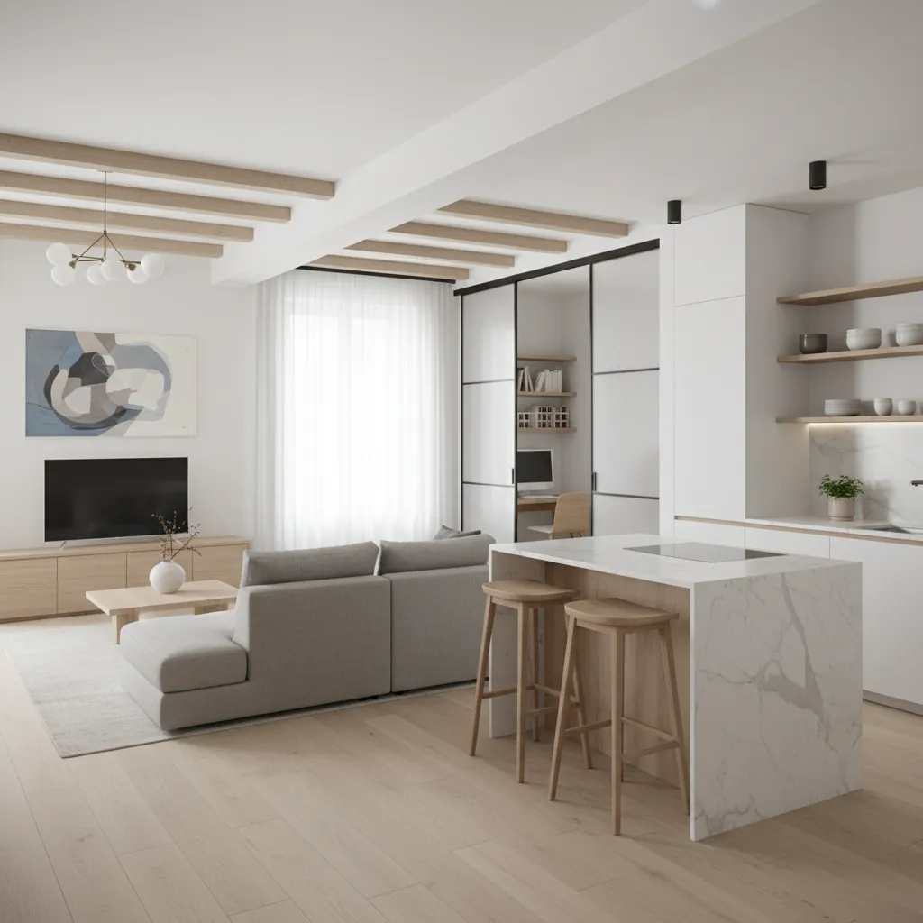 Reforma moderna de un apartamento pequeño optimizando el espacio