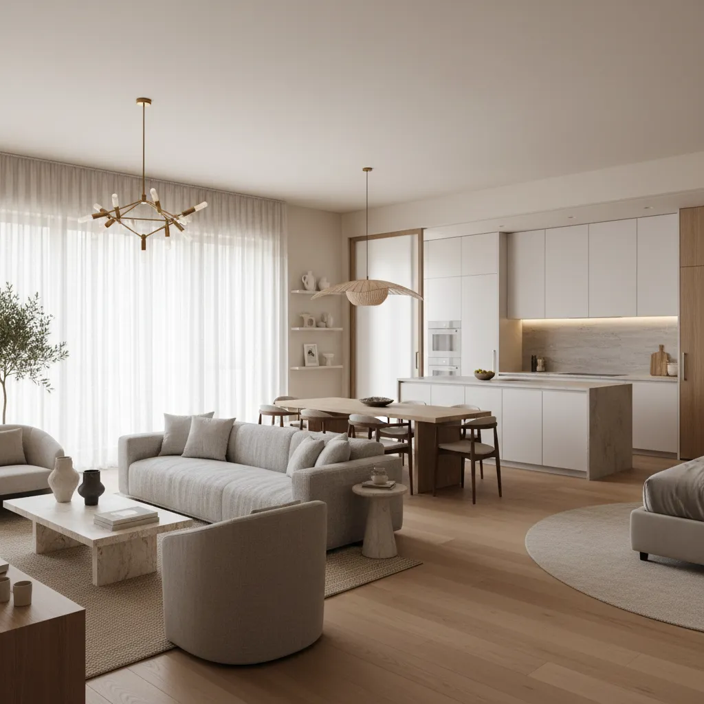 Interior de apartamento moderno tras una reforma de diseño