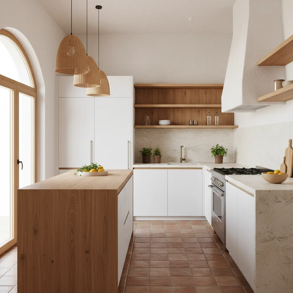 Cocina moderna con distribución funcional y buena iluminación