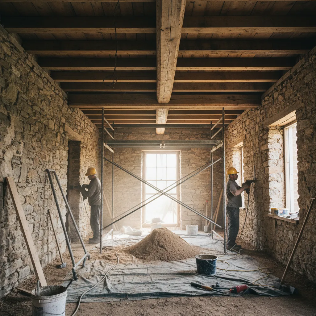 Reforma estructural de casa antigua de pueblo