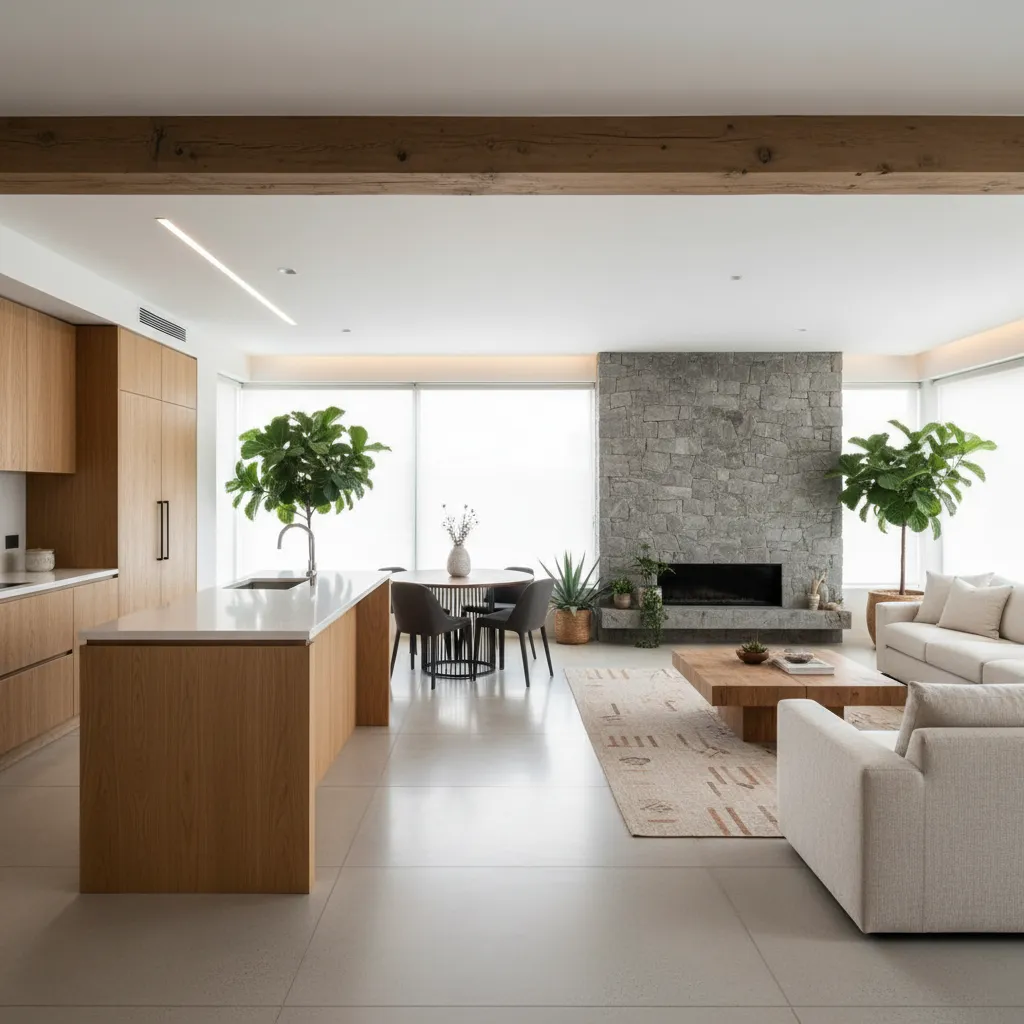 Interior de vivienda moderna resultado de un proyecto de arquitectura e interiorismo integrado