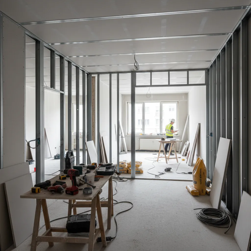 Proceso de reforma interior en una vivienda con estructura en construcción