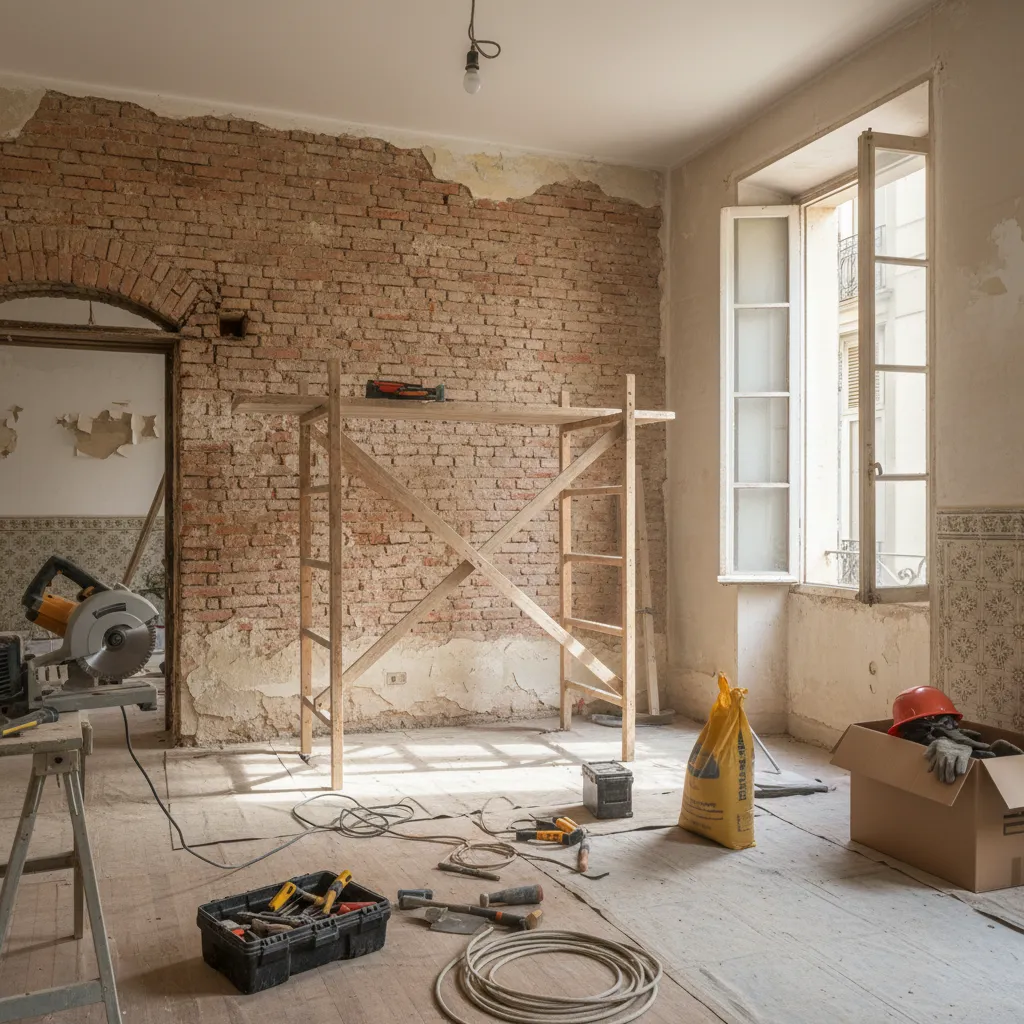 reforma interior de piso antiguo en edificio histórico español