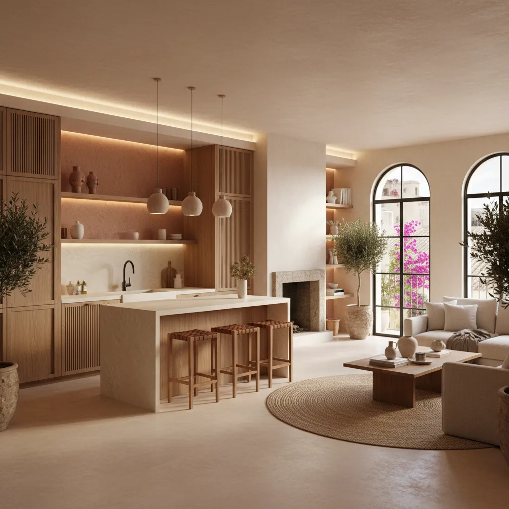 Reforma integral de salón y cocina en vivienda moderna