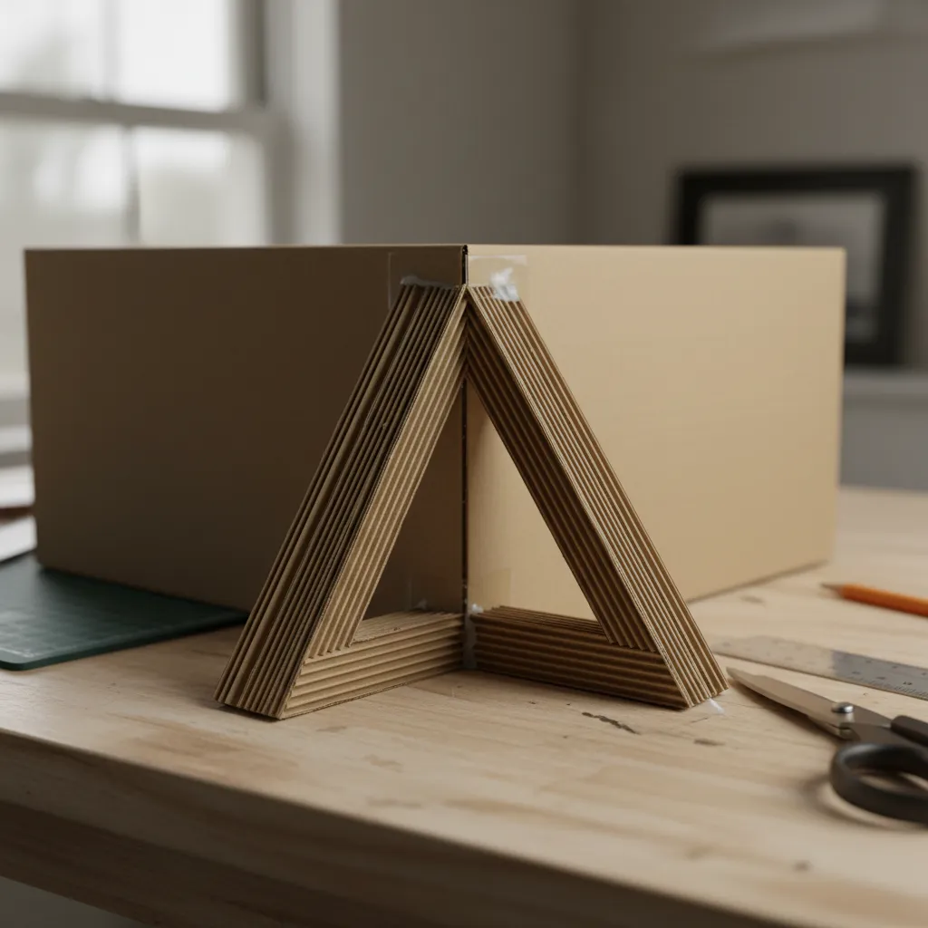 Refuerzos de cartón en esquinas para mejorar estabilidad
