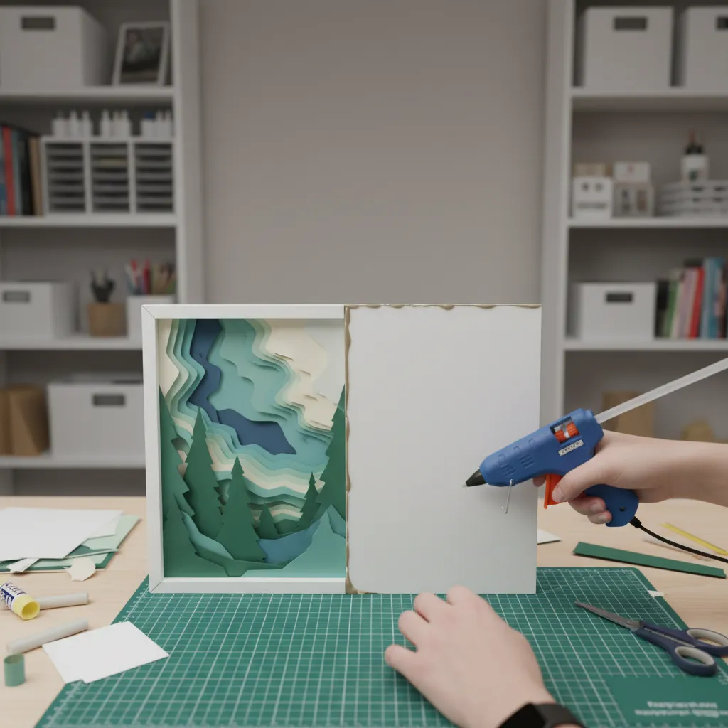 adding foam board backing to reinforce DIY 3D wall art structure