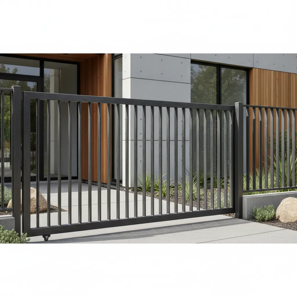 reja de acero moderna con diseño vertical simple