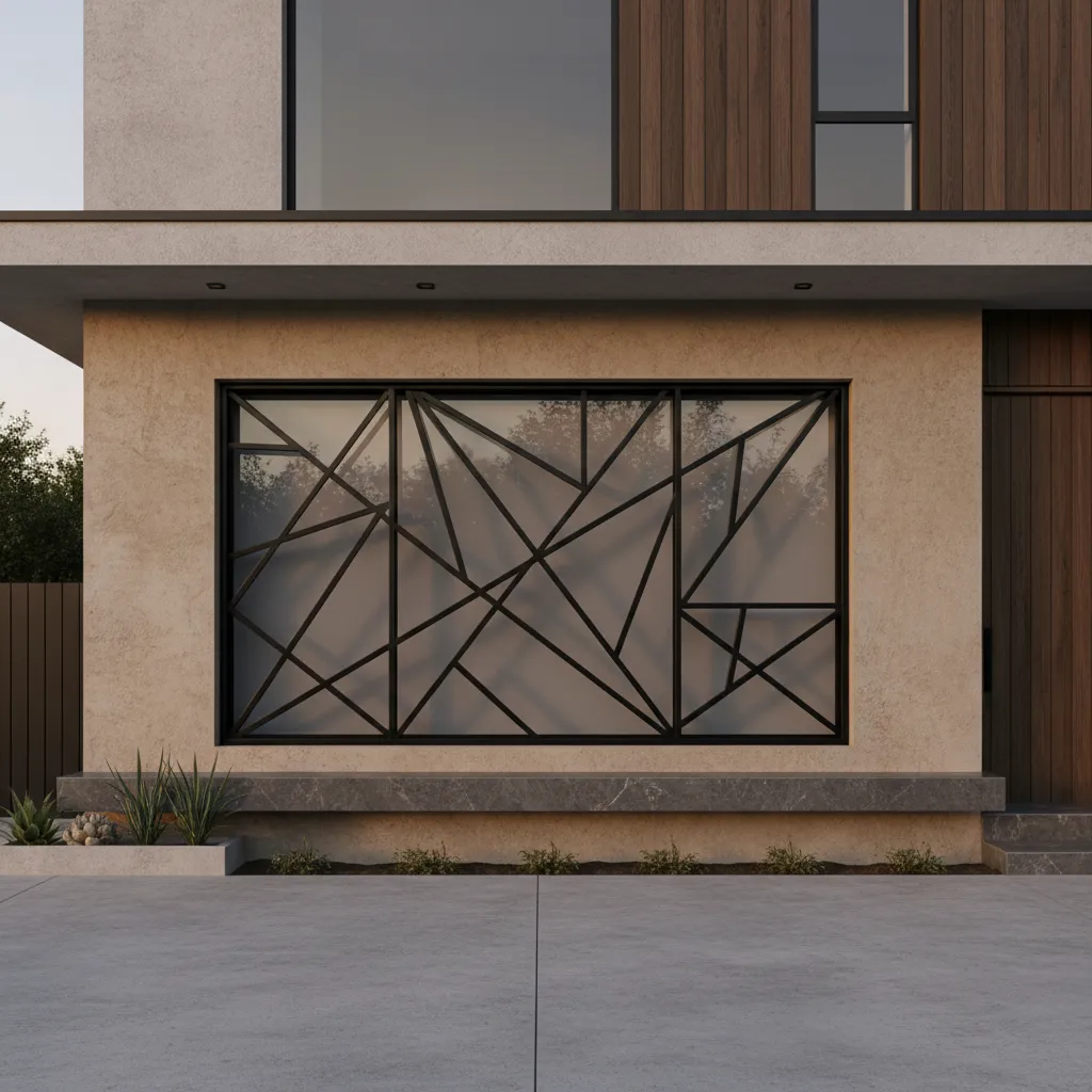 Rejas para ventana con patrón geométrico moderno