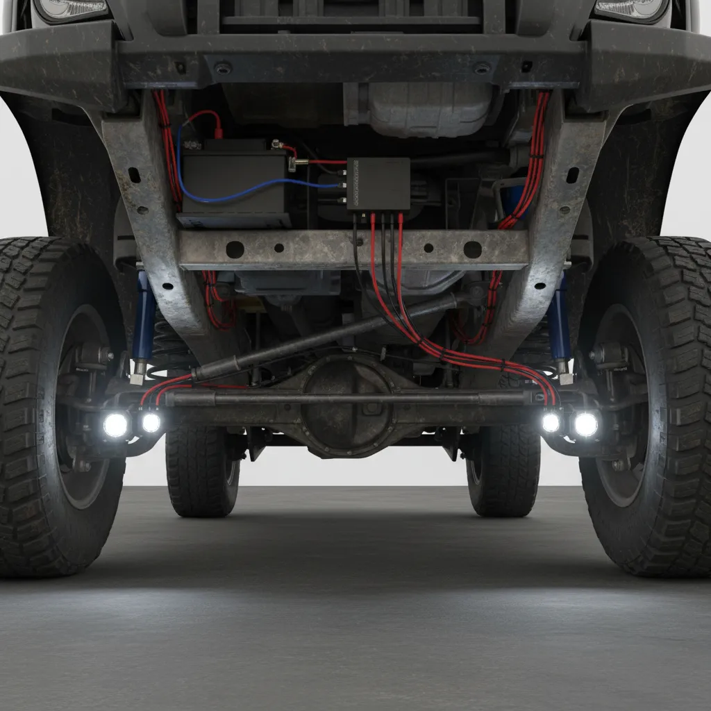 automotive relay harness wiring setup for multiple LED rock lights