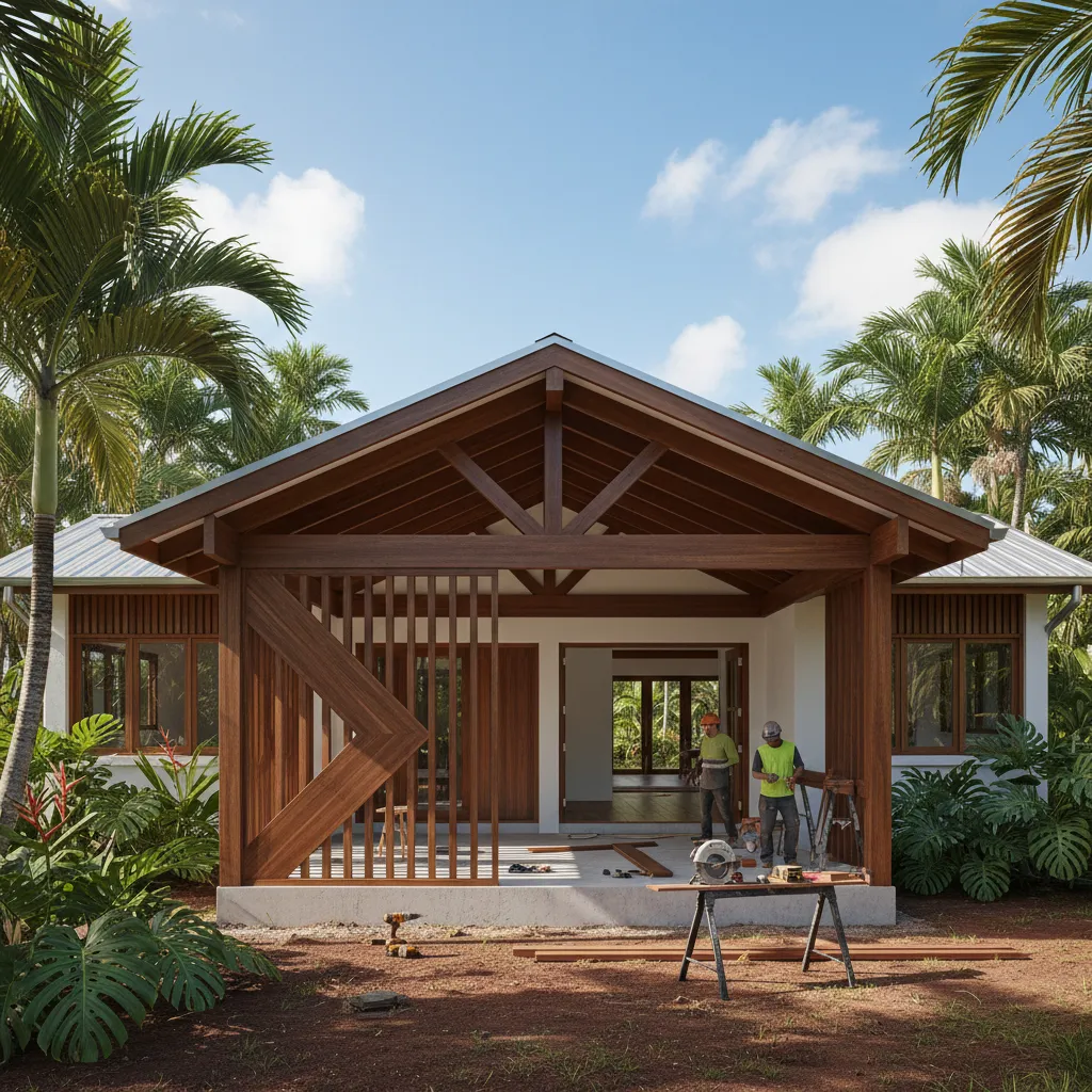 Renovación de porche añadido a una casa existente