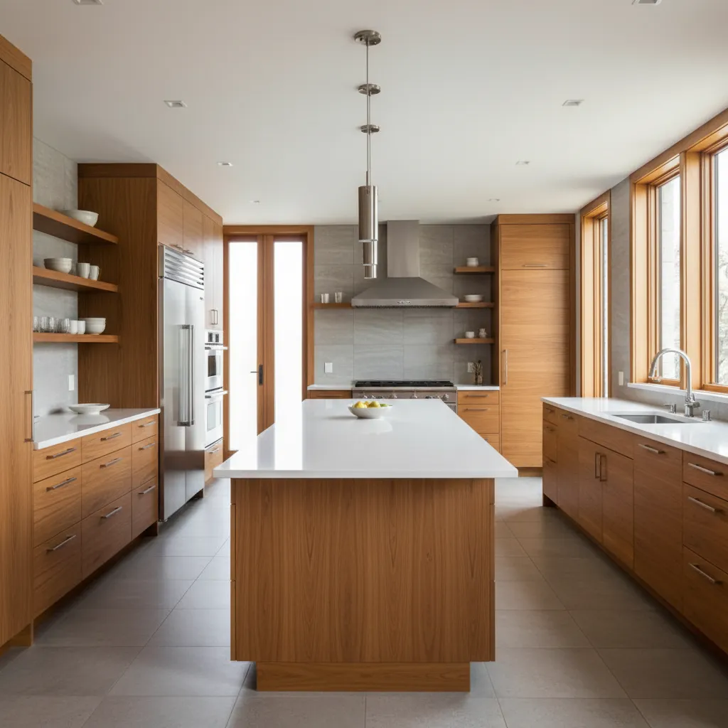 Award winning modern kitchen remodel with island and natural lighting