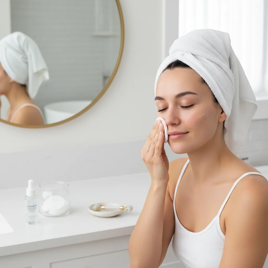 removing makeup before red light therapy treatment