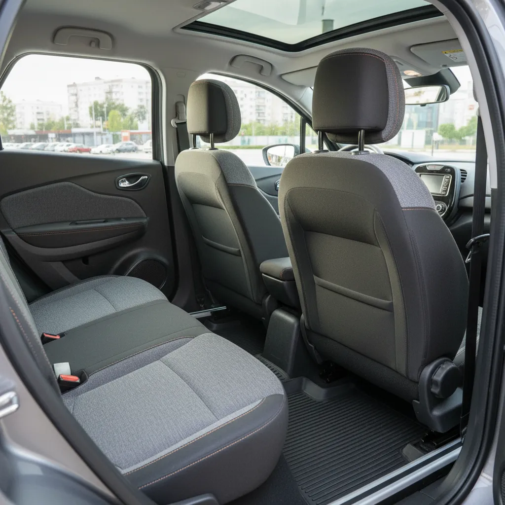 Asiento trasero deslizante del Renault Captur mostrando modularidad