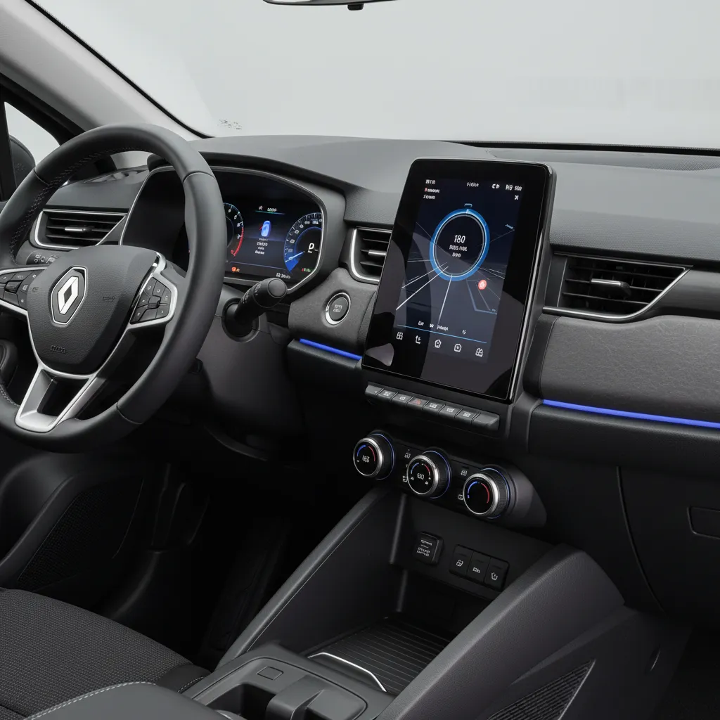 Salpicadero del Renault Captur con pantalla central vertical