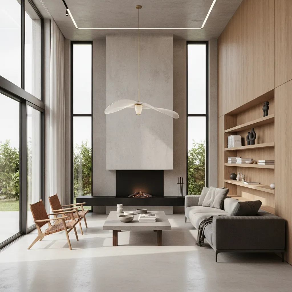Visualización 3D de diseño interior de casa moderna en Bélgica