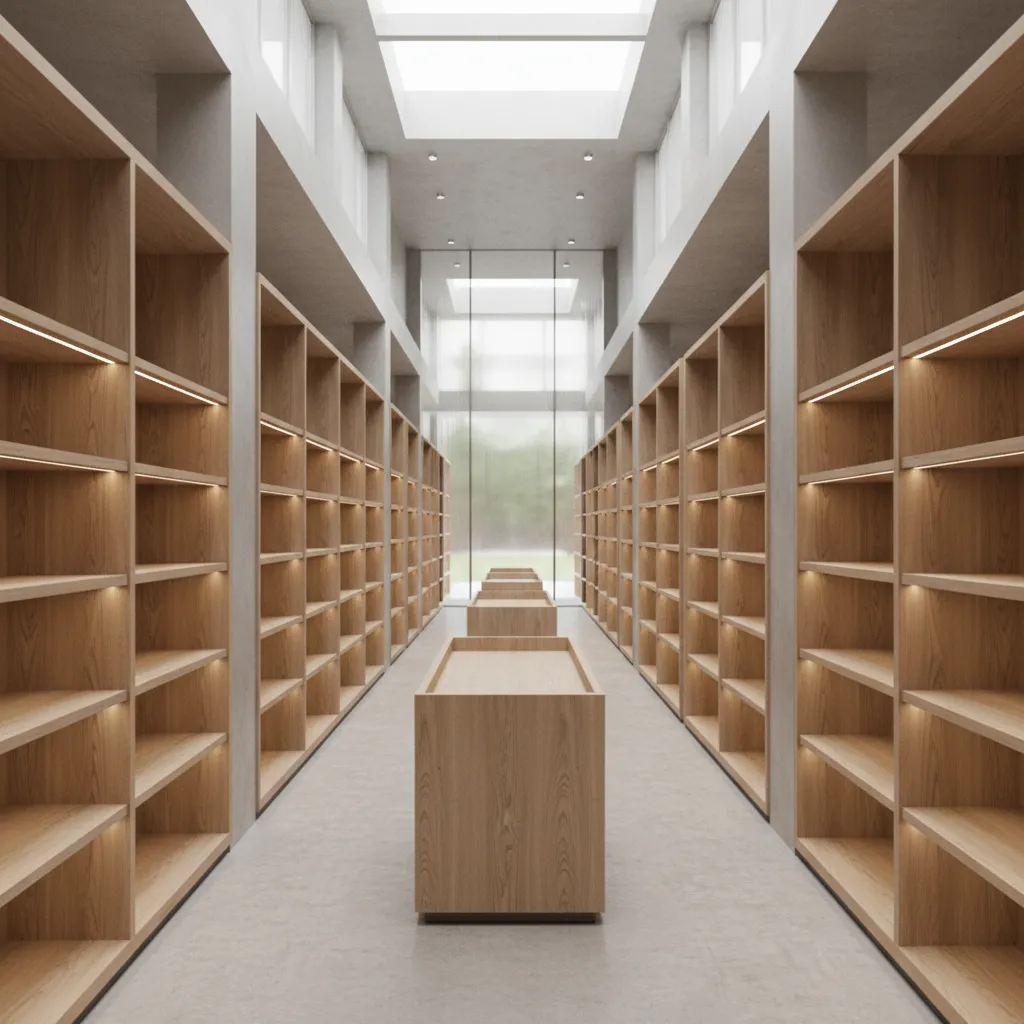 Render 3D realista de diseño interior de tienda