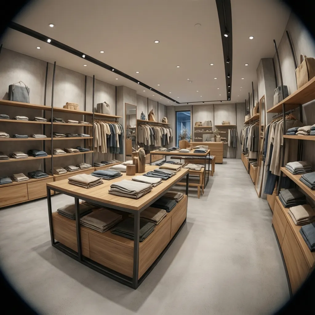 Render 3D realista de un local comercial antes de la construcción