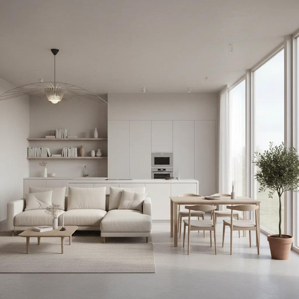 Visualisasi 3D rumah kecil modern