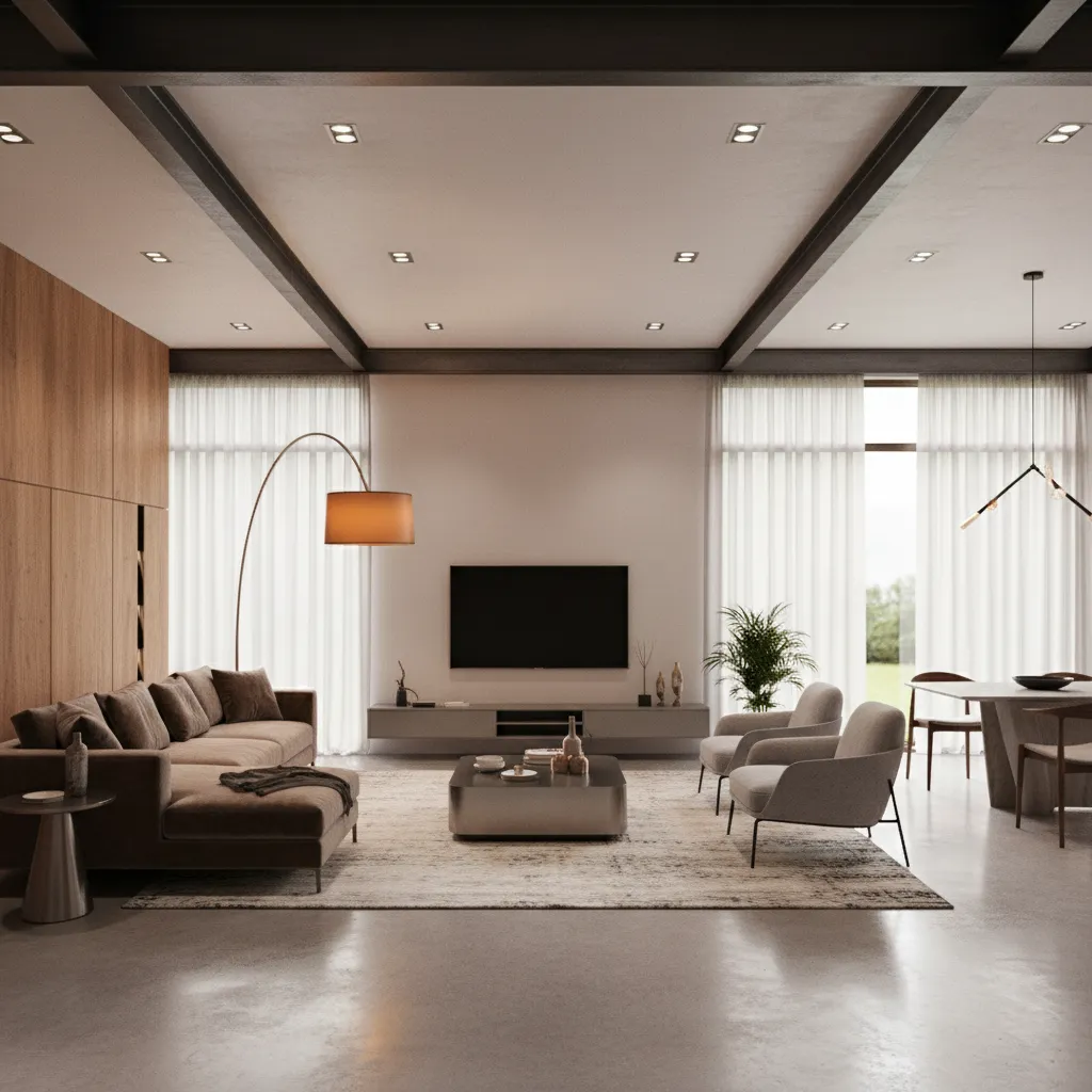 Render realista de interior de casa diseñado en 3D