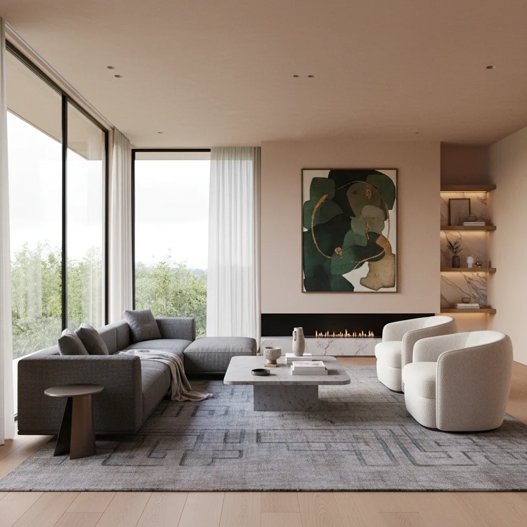 Render realista de una vivienda moderna generada a partir de un diseño 3D