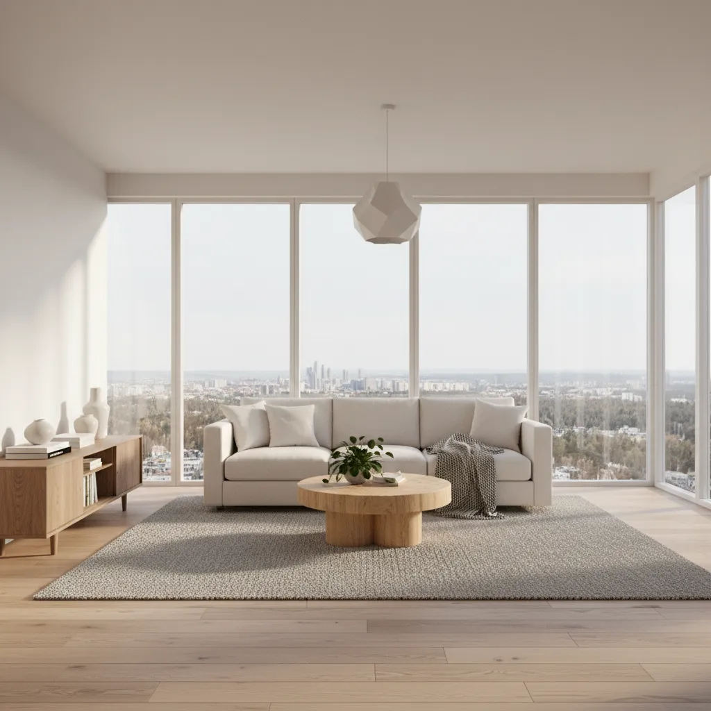 Render realista de un apartamento moderno diseñado digitalmente