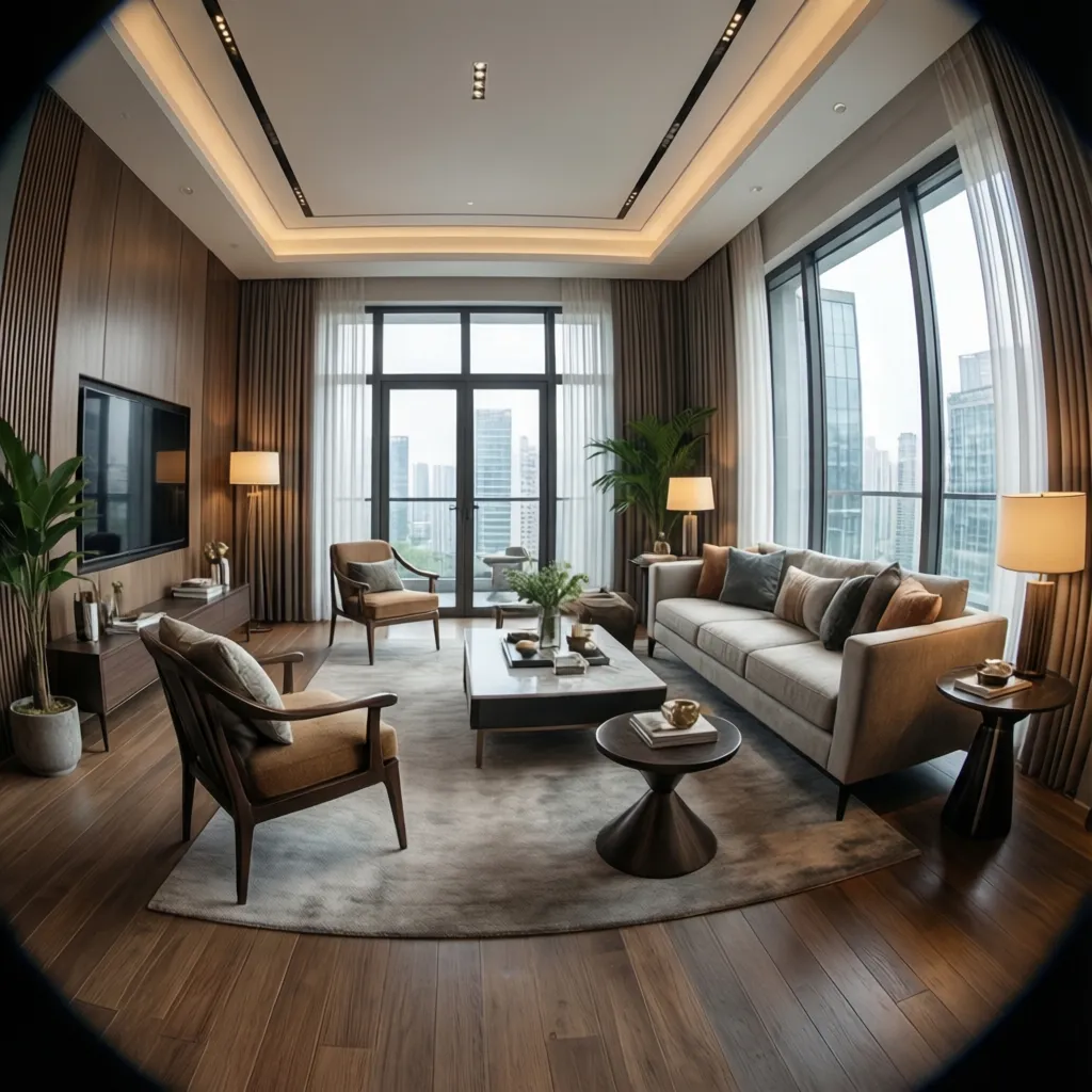 Render realista de interior de apartamento moderno