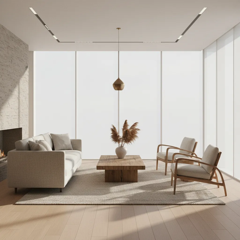 Render realista de interior de casa moderna