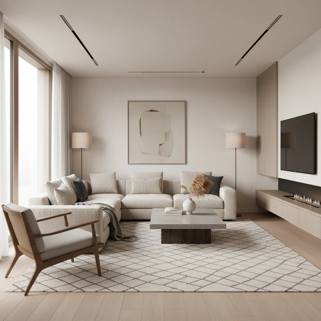 Render realista de un interior contemporáneo desarrollado con herramientas digitales