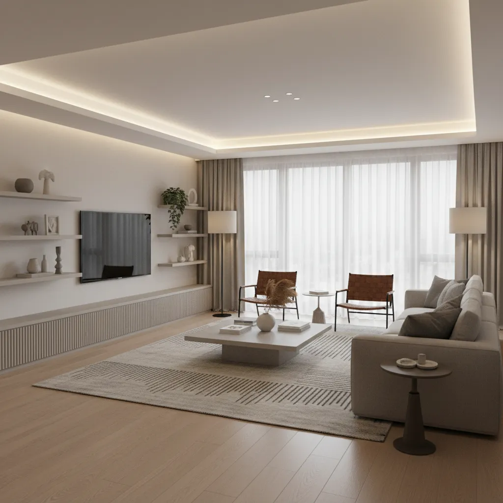 Render realista de un proyecto de diseño interior desarrollado por estudiantes