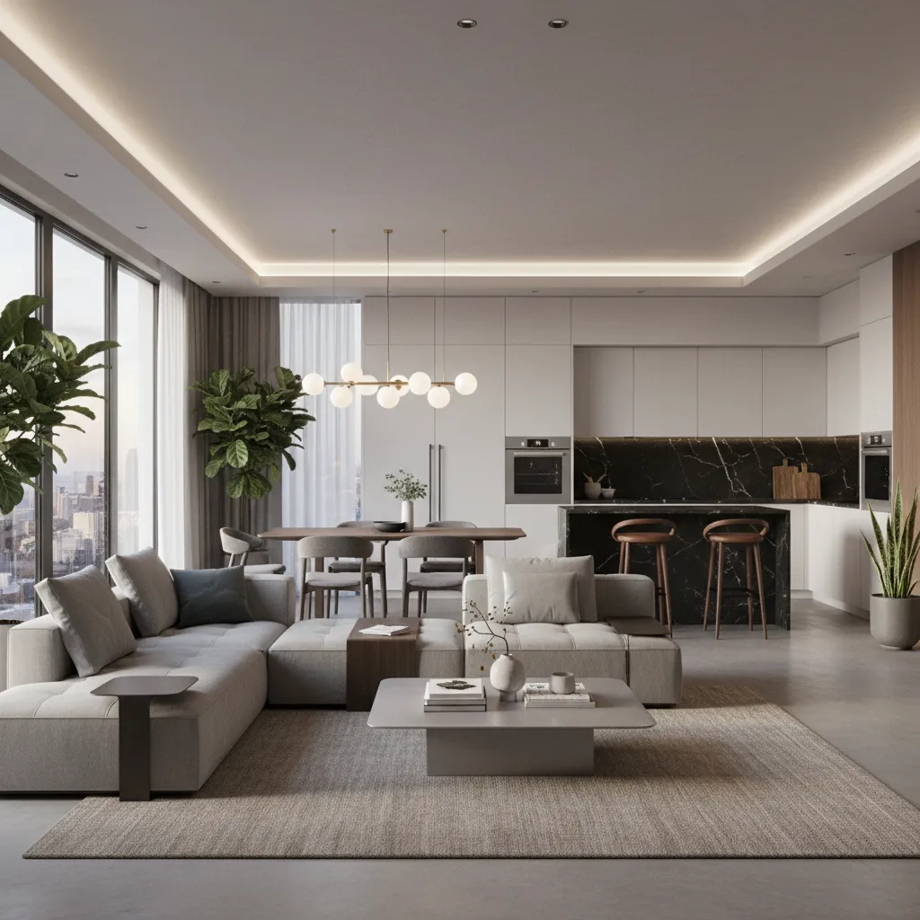 Render 3D realista de un proyecto de interiorismo