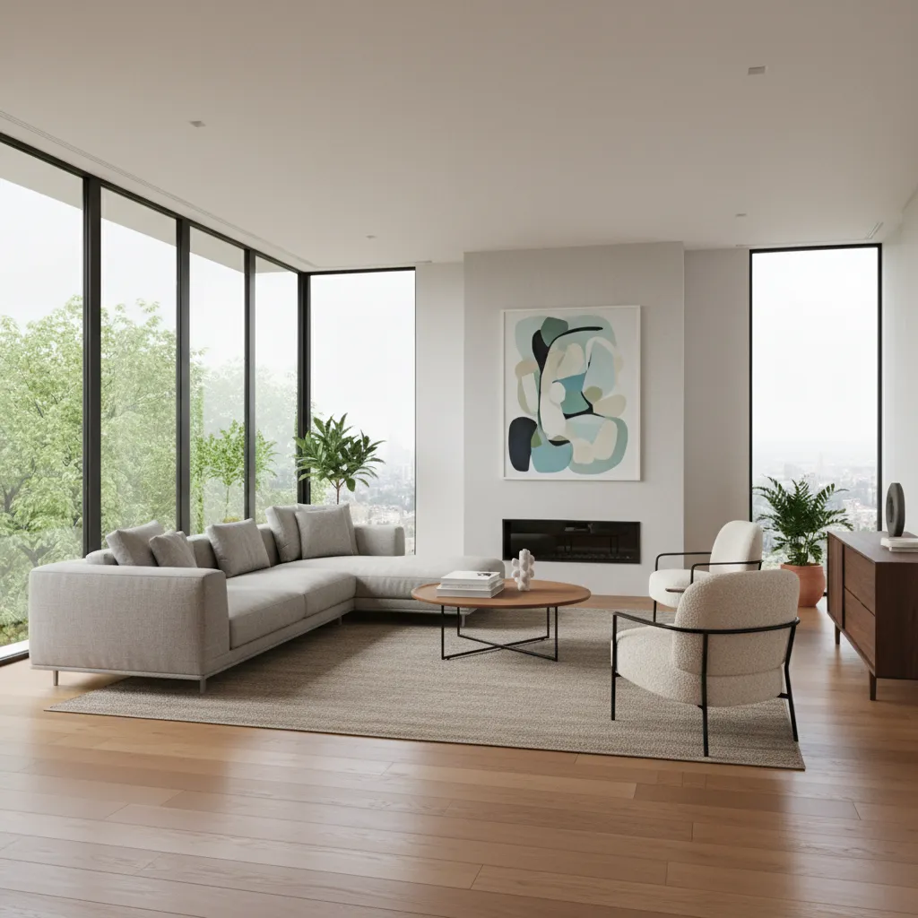Render realista de interior generado desde software de diseño