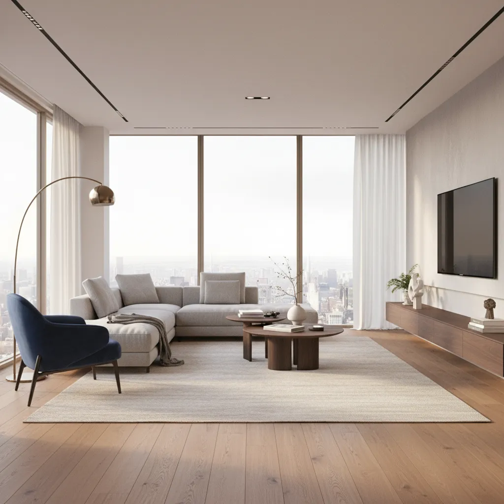 Render fotorrealista de interior generado con software de diseño