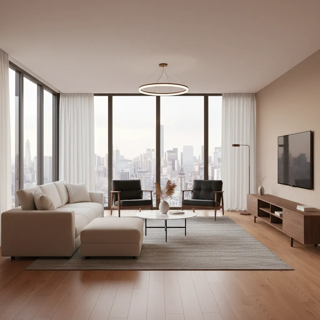 Render realista de interior generado con software de diseño