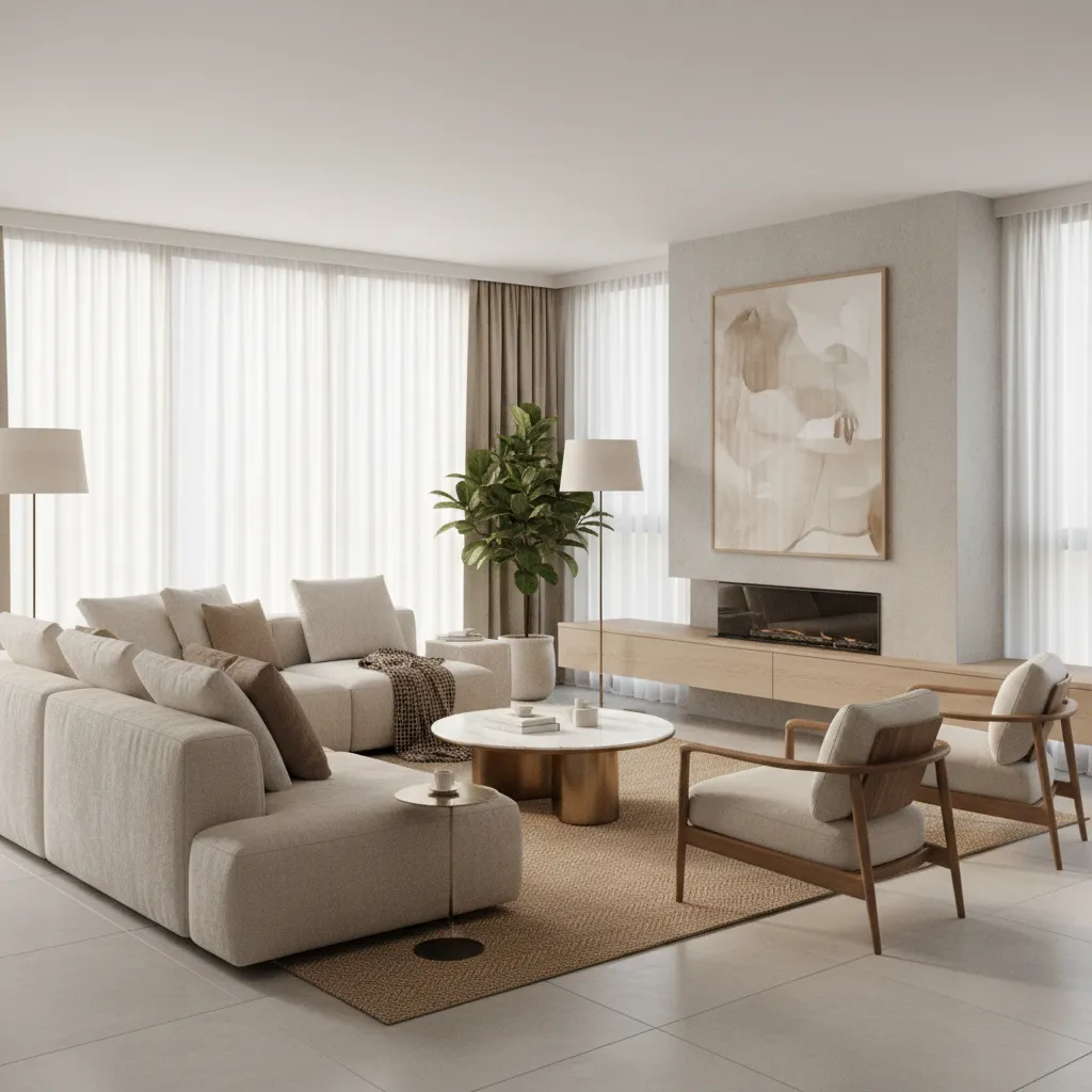 Render realista de un proyecto de diseño de interiores residencial