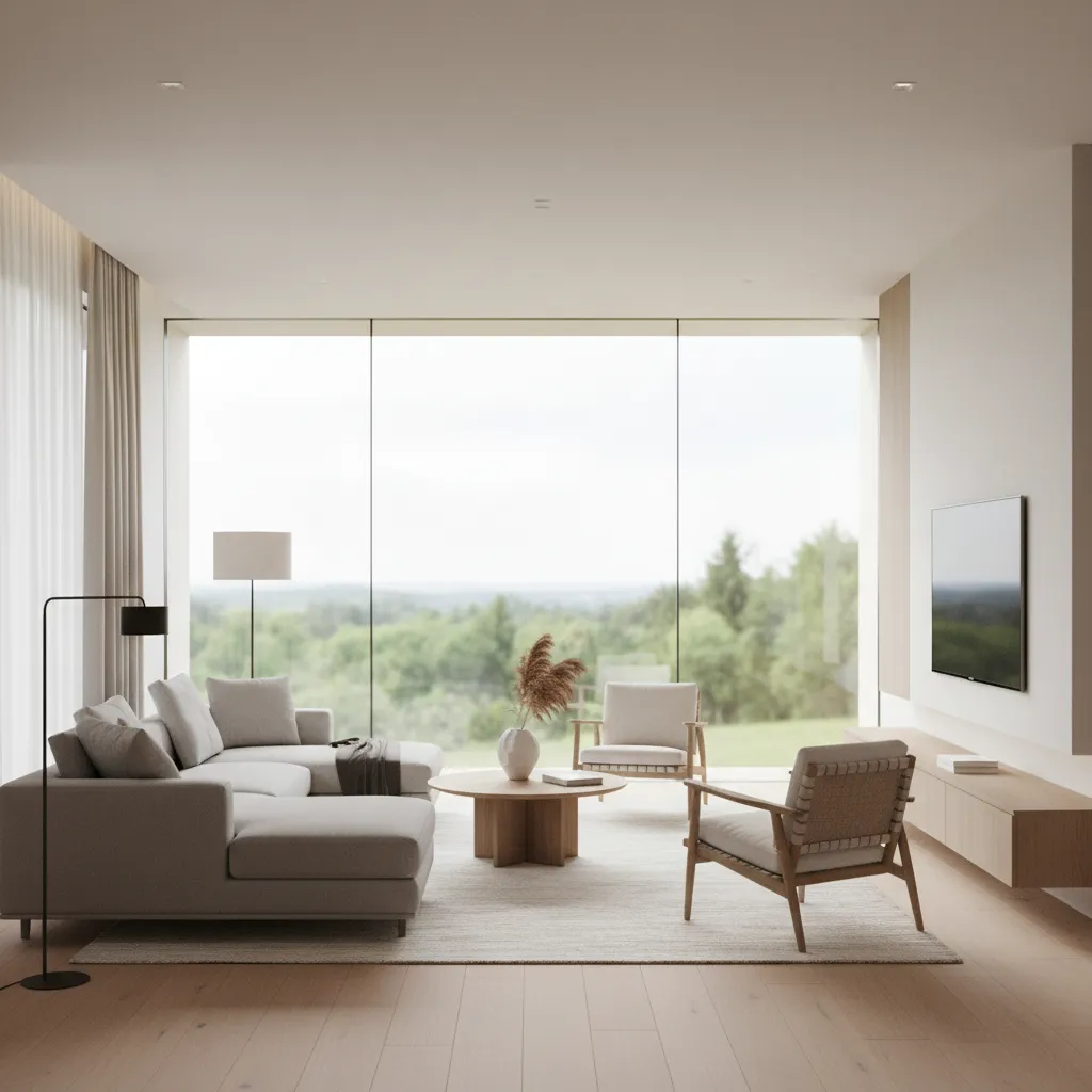 hình ảnh render 3D phòng khách nhà ở hiện đại