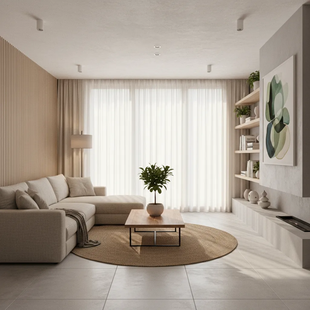 Render 3D realista de un proyecto de diseño interior