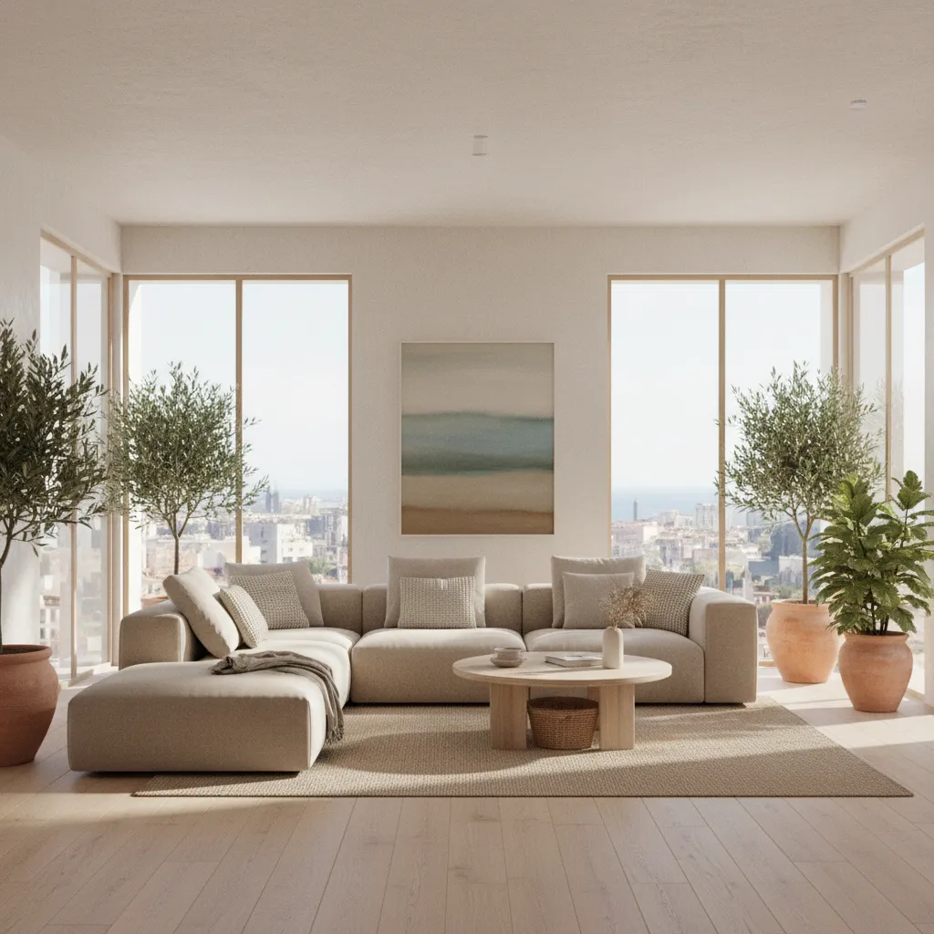 Renderizado realista de un interior residencial moderno