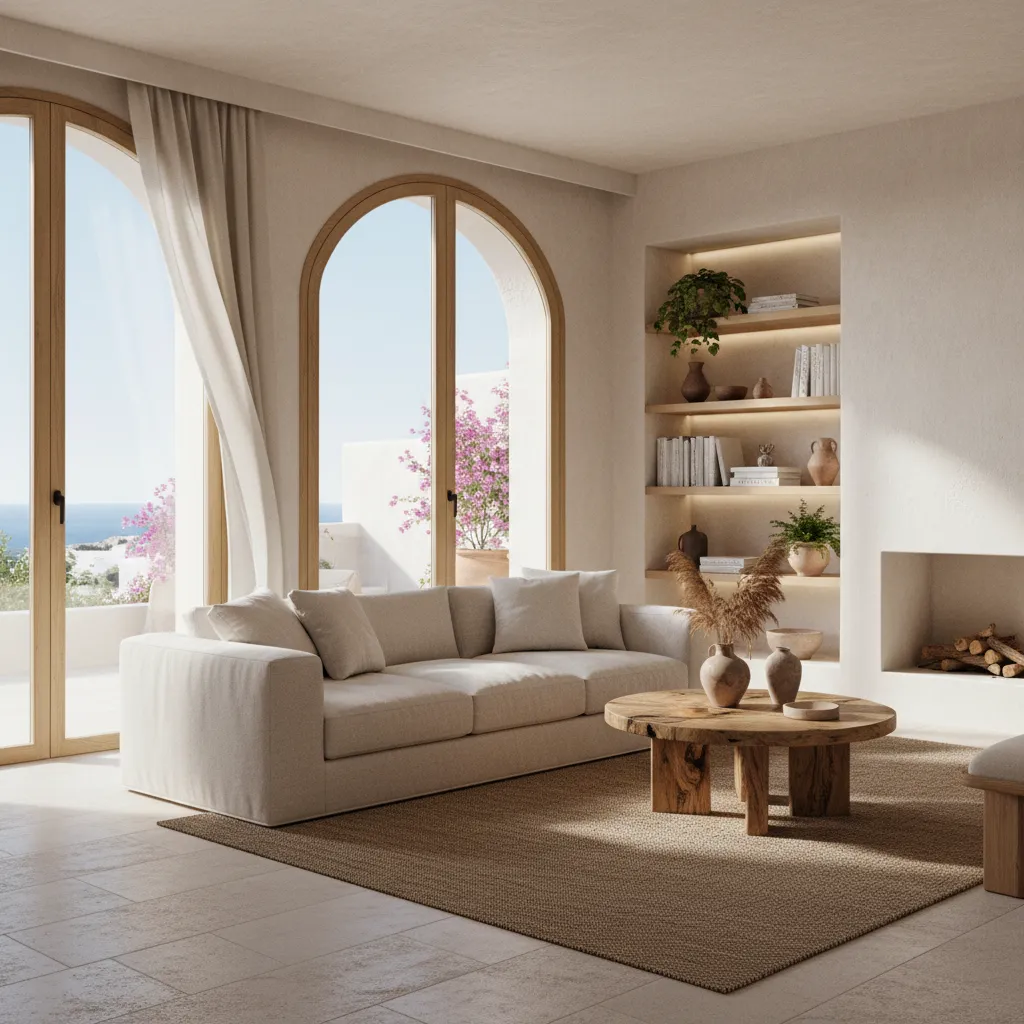 Render realista de diseño interior de apartamento moderno