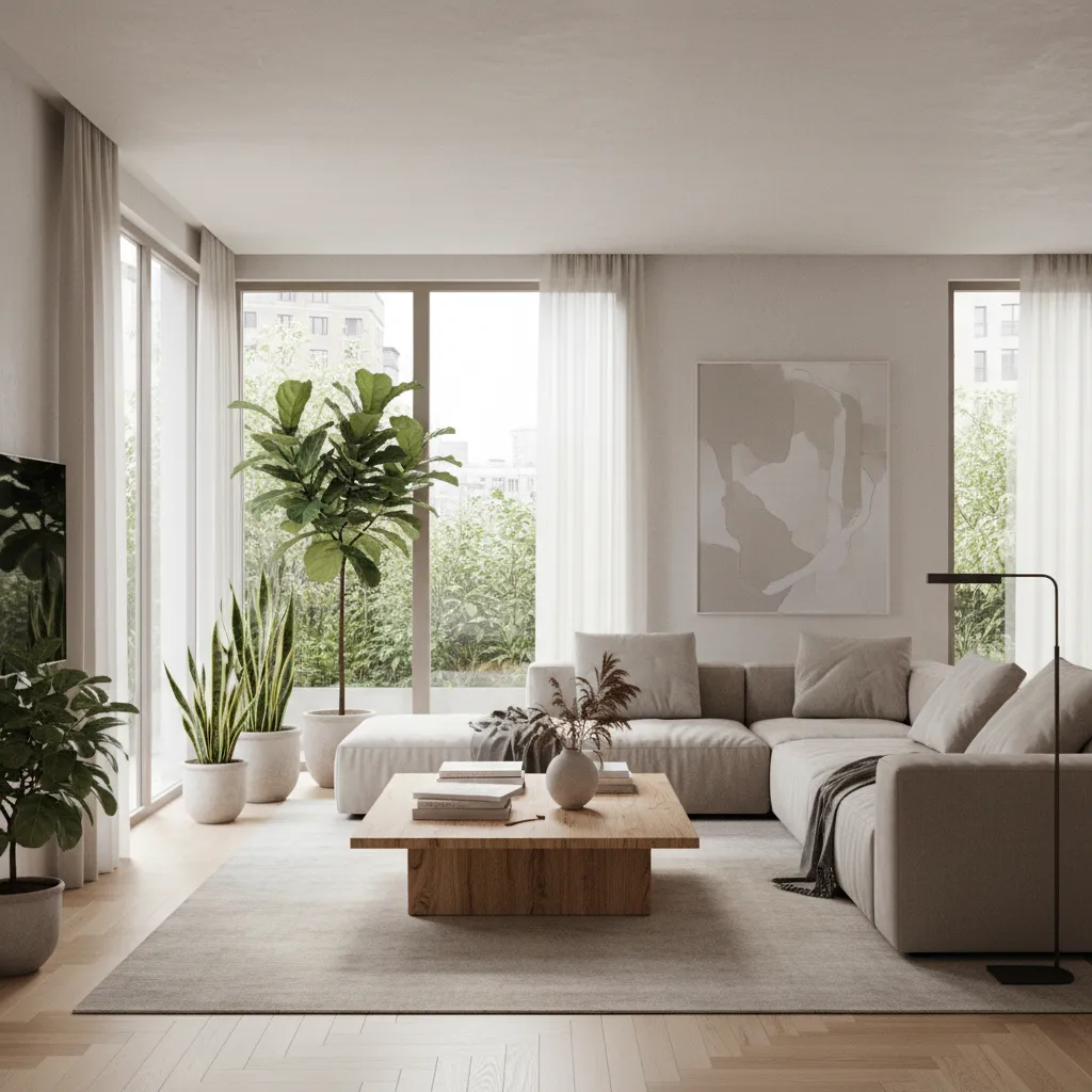 Render interior rumah modern yang terlihat sangat realistis
