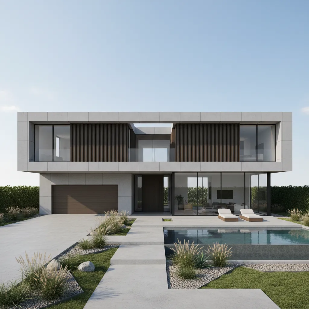 Visualisasi rumah 3D yang dibuat dari denah rumah