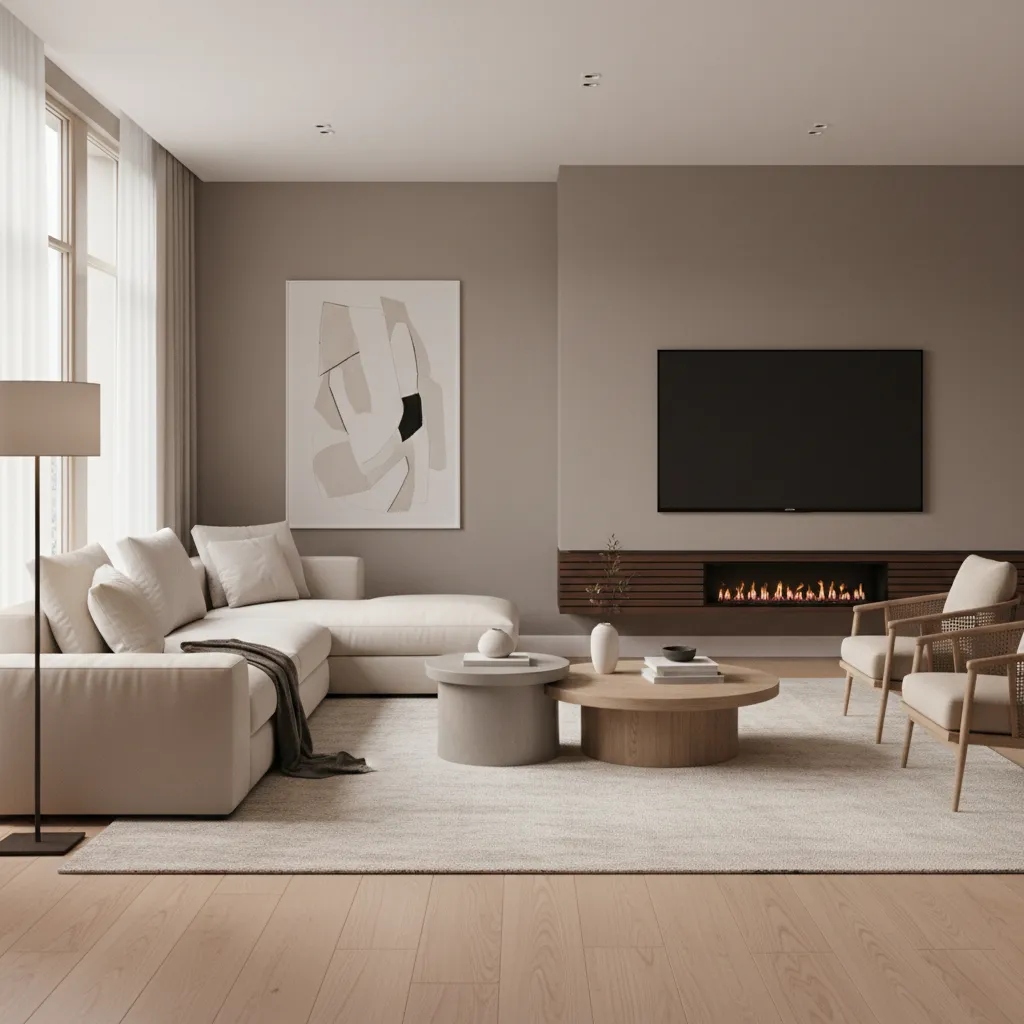 Render realista de un salón moderno utilizado para validar decisiones de diseño