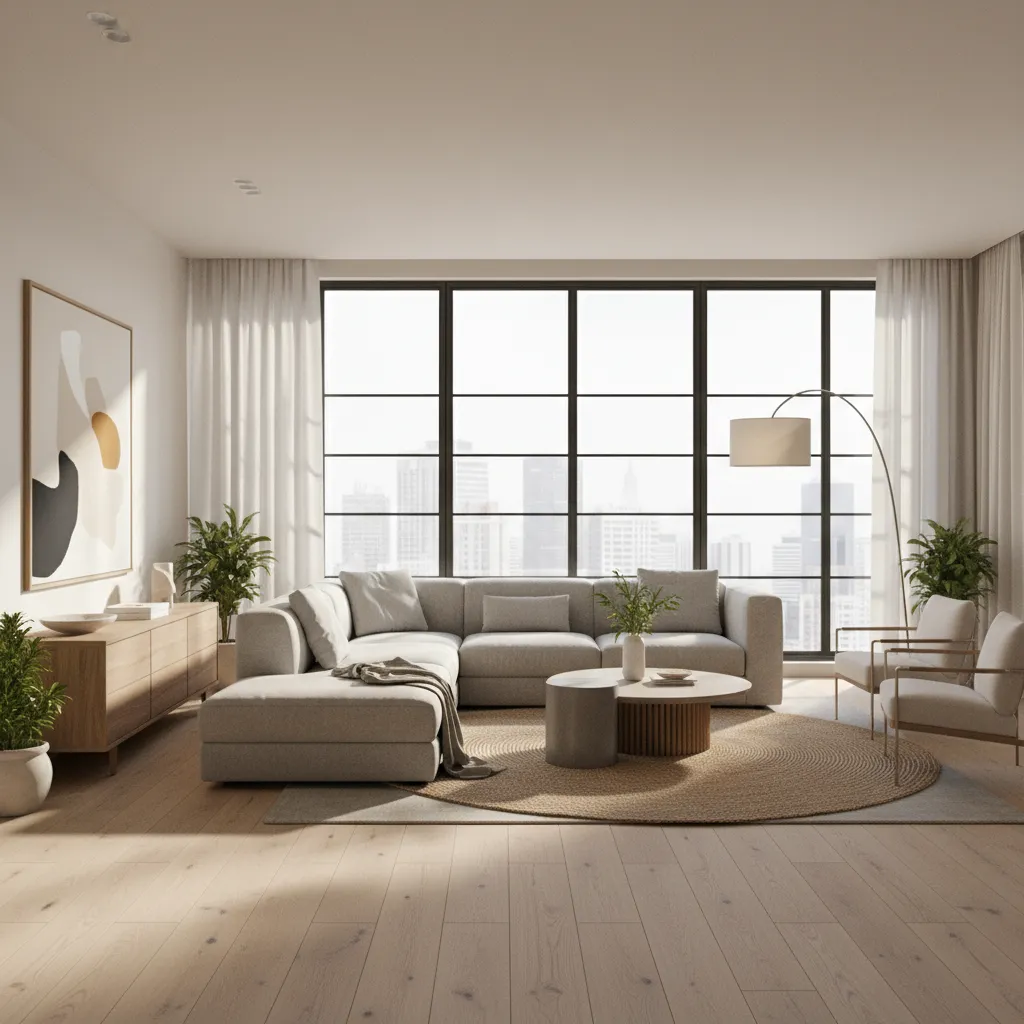 Render realista de un interior de vivienda diseñado digitalmente