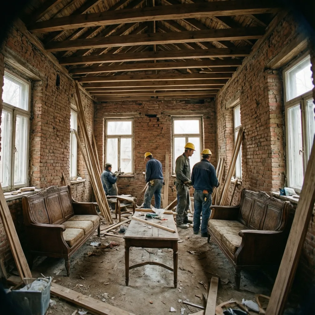 Proses renovasi rumah jadul