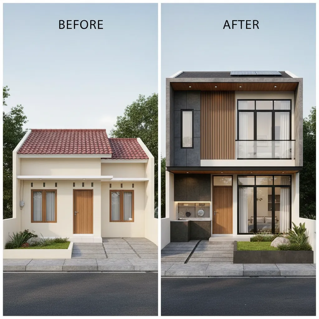 Ilustrasi renovasi rumah type 36 menjadi lebih besar