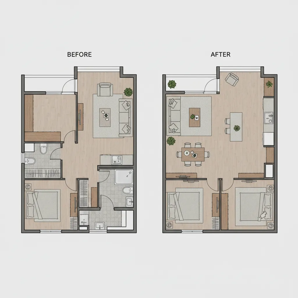 Contoh renovasi layout rumah type 36