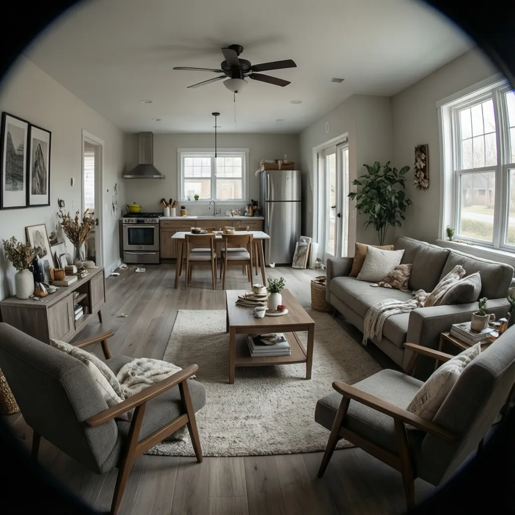 Renovated foreclosed home interior after cost‑efficient remodel