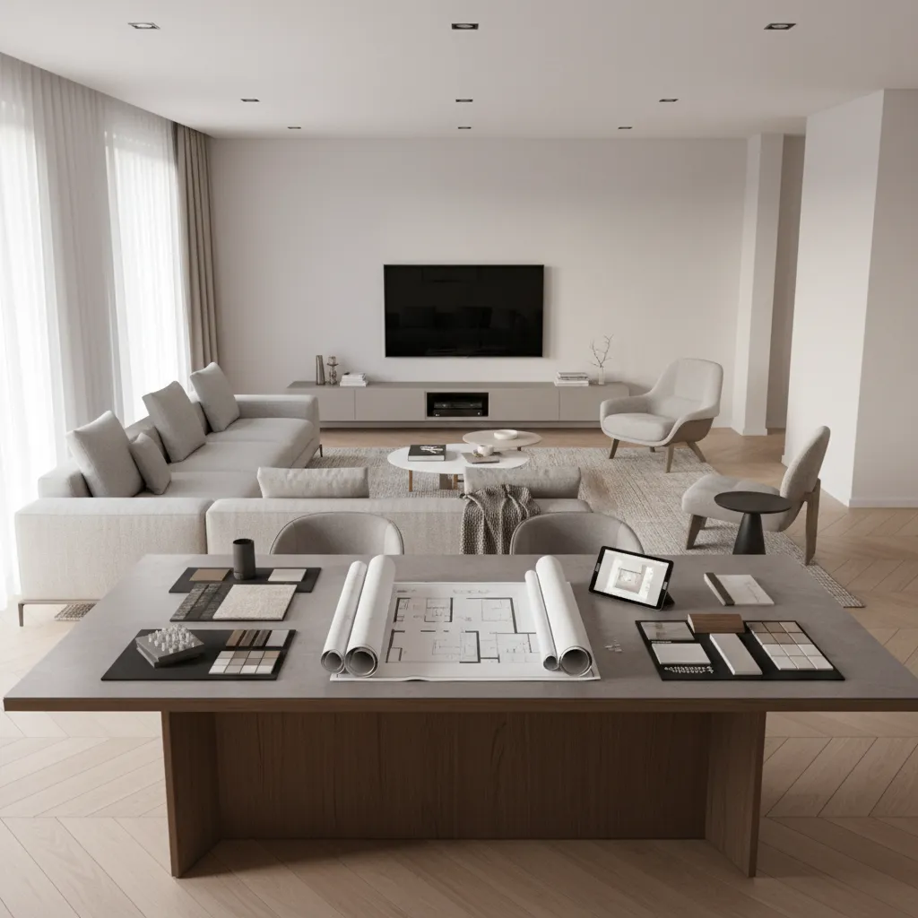 modern living room renovation layout planning with floor plans and design samples