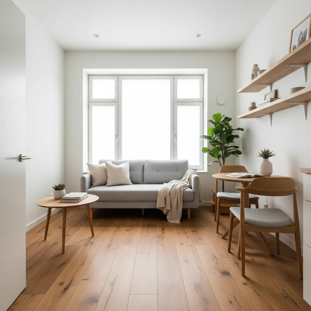 Pequeño apartamento con distribución optimizada del mobiliario